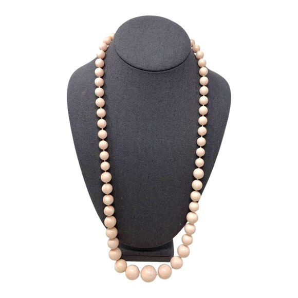 Vintage Light Pink Graduated Round Beaded Necklace - Picture 1 of 5